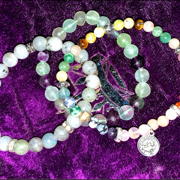 New Handmade Capricorn Zodiac Healing Stack Natural Stone Bracelet Set(Set of 3) - Picture 12 of 16